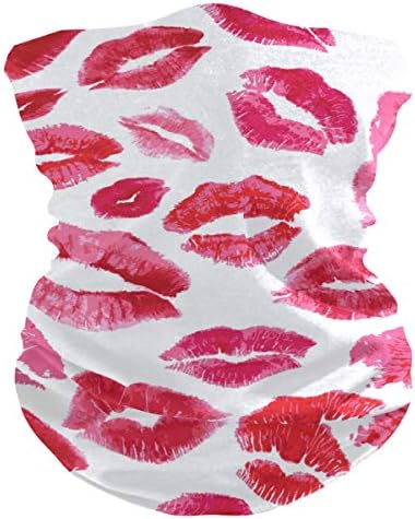 My Little Nest Balaclava Face Scarf Cover Pink Red Lips Print