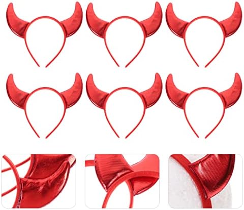 Devil Horns Headband Set 6pcs Glitter Halloween Accessory