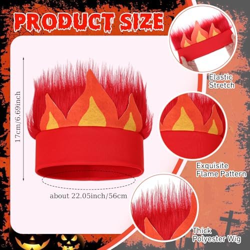 Tradder Halloween Red Flame Headband Costume Accessory