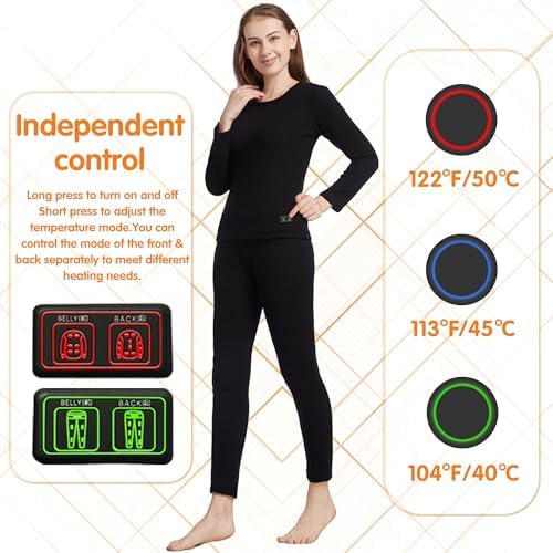 Womens Heating Thermal Set for Skiing Hunting