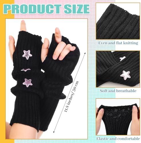 Berlune 6-Pair Cute Warmers Kawaii Y2K Japanese Style Warm Soft Stylish