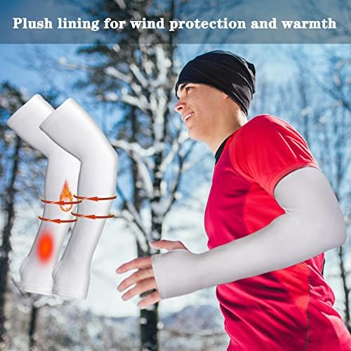Skylety 2 Pair Arm Warmers Winter Thermal Warmers for Men Women