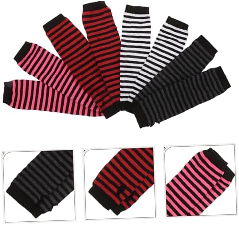 Fashionable Winter Gloves - Cute Striped Fingerless Arm Warmers for Women