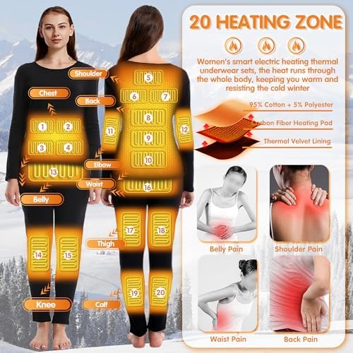 Warm Comfortable Electric Heated Thermal Underwear for Women