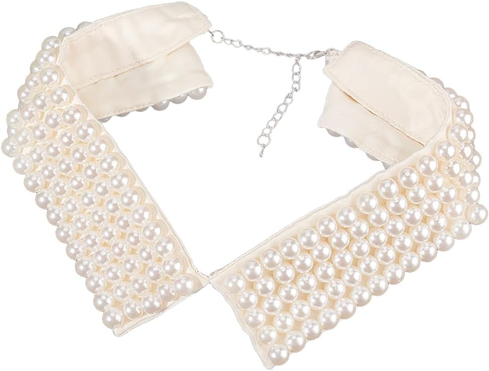 Faux Pearl Collar Necklace with Beaded Extensions