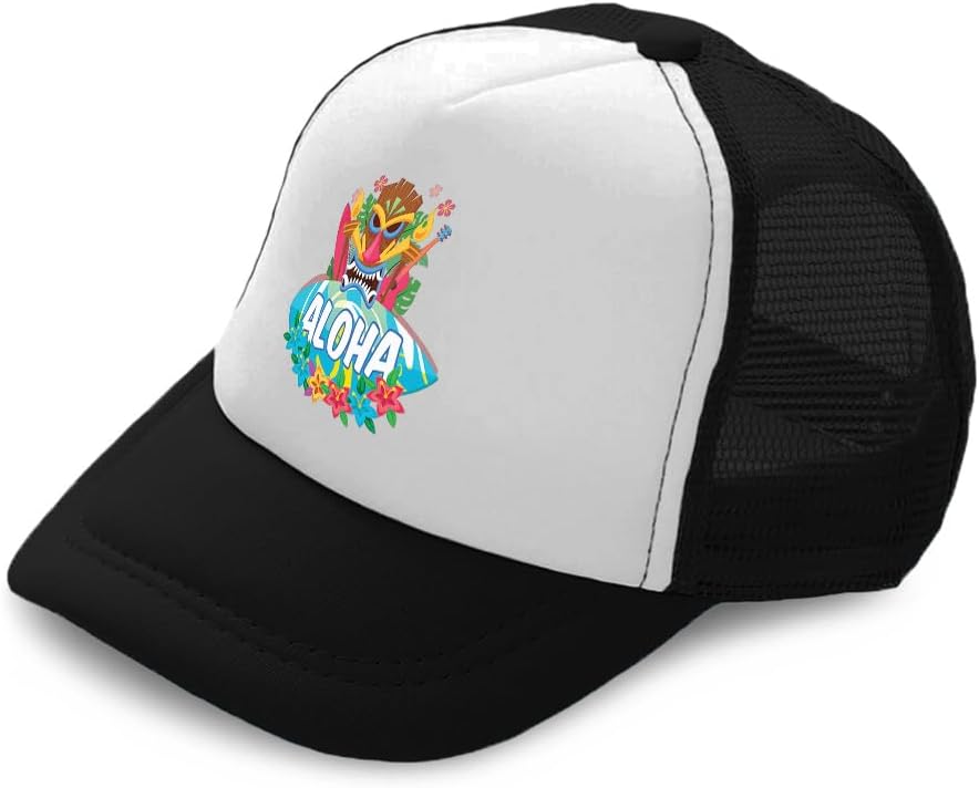 Aloha Elementary tropical trucker hat Adjustable kids caps for sun protection style
