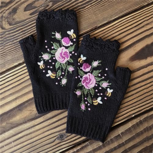 Winter Comfort Gloves for Women Fingerless with Elbow Protection