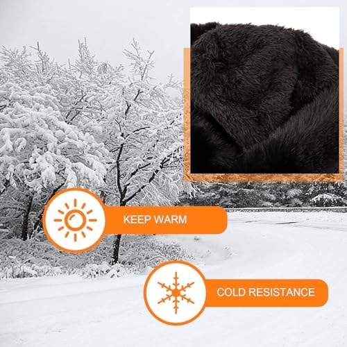 ASIJUNTYECHO Warm Windproof Fluffy Balaclava Face Mask for Women Men