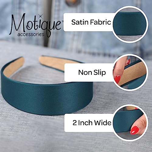 Girls 2 Inch Satin Headband Navy