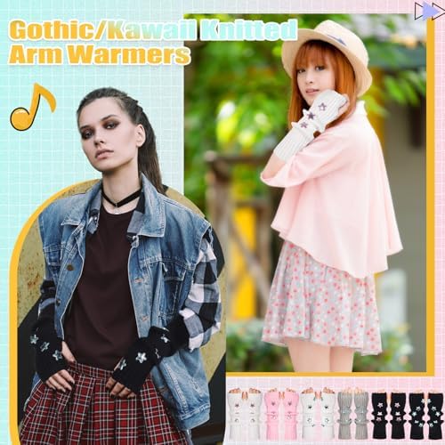 Berlune 6-Pair Cute Warmers Kawaii Y2K Japanese Style Warm Soft Stylish