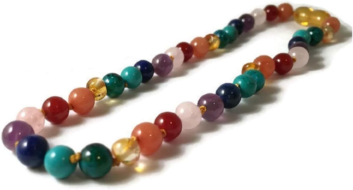 Authentic Baltic Essentials Polished Honey Rainbow Necklace with Twist Clasp 11
