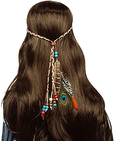 OBMWANG Boho Feather Headband for Women and Girls