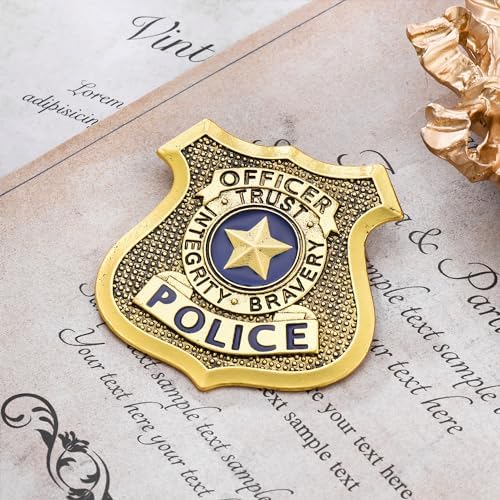 Medsor Police Badge Pin for Women Gold Plated Authentic Design