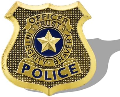 Medsor Police Badge Pin for Women Gold Plated Authentic Design