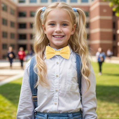 Boys Soft Adjustable Bow Tie Solid Color Satin