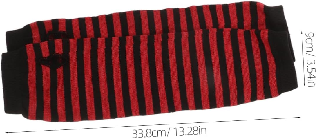 BESPORTBLE Women Fingerless Mittens Arm Warmers with Striped Design