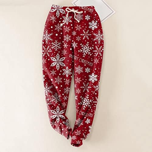 Christmas Print Womens Winter Jogger Pants