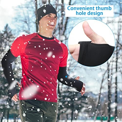 Skylety 2 Pair Arm Warmers Winter Thermal Warmers for Men Women