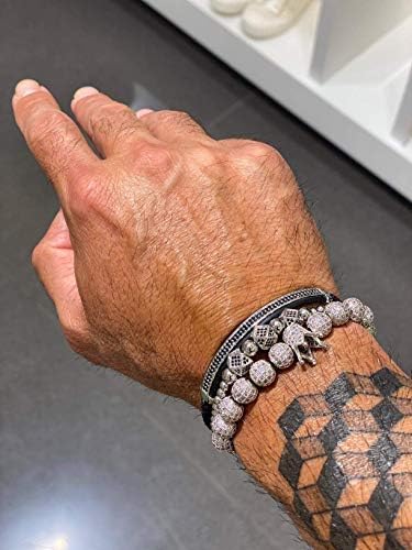 MAGIC FISH Luxurious Silver Crown Bracelet for Men