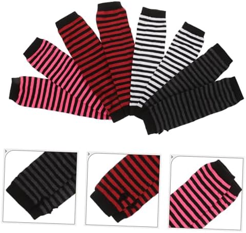 BESPORTBLE Women Fingerless Mittens Arm Warmers with Striped Design