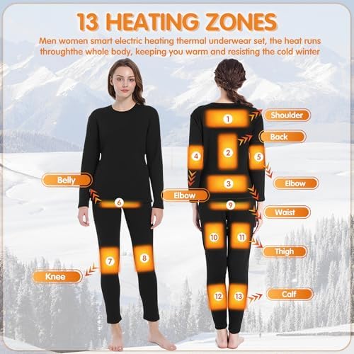 Heated Thermal Underwear Set for Women - Cold Weather Protection