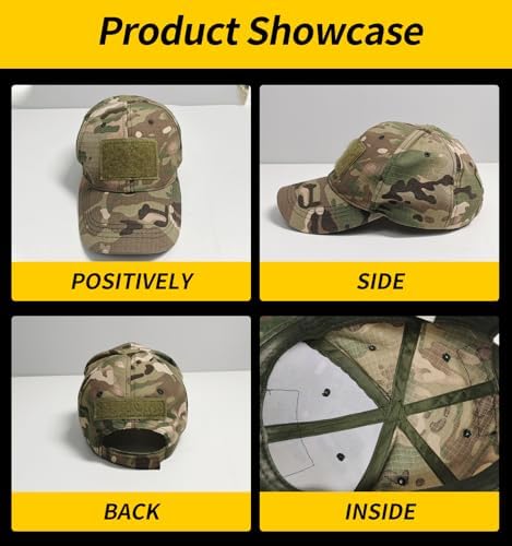 TACTICS ARMOR Tactical Camo Hat Adjustable Baseball Cap for Men and Boys