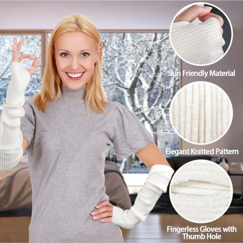 Meioro Womens Fashionable Fingerless Arm Warmers
