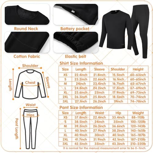 YANYNGS Heated Underwear Set for Men Women