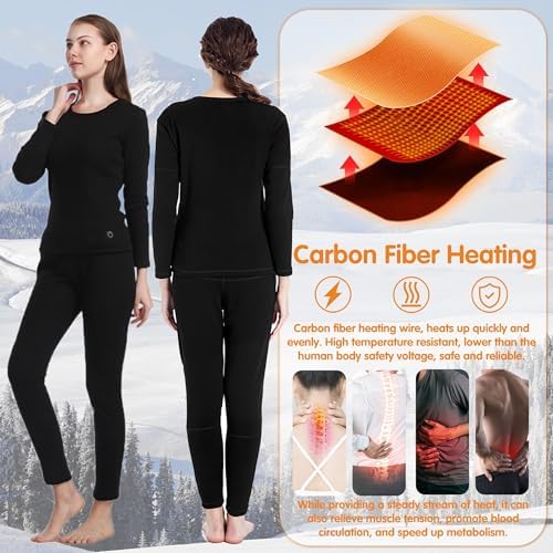 Heated Thermal Underwear Set for Women - Cold Weather Protection