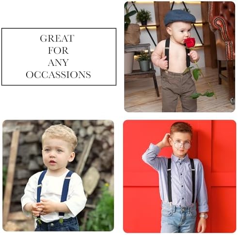 Trilece Kids Adjustable Y Back Suspenders for Boys Girls Toddlers