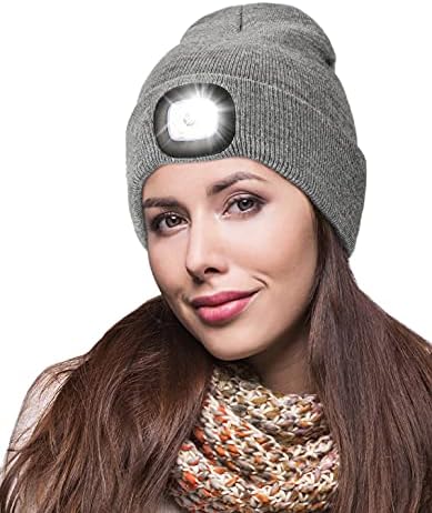 MELASA LED Beanie Hat with Light for Winter