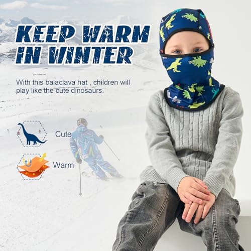 Toddler Boys Winter Balaclava Hat Windproof Warm Ski Full Face Cover