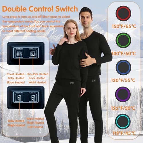Heated Thermal Underwear Set for Hunting Secure Warm Fit