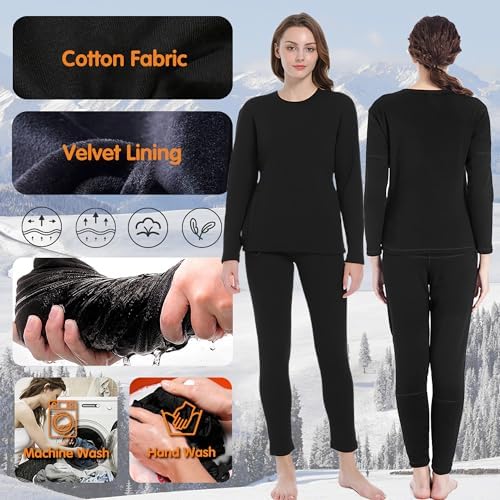 Heated Thermal Underwear Set for Women - Cold Weather Protection