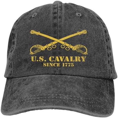Outftnes Us Cavalry Army Branch Crossed Sabers Military Hat Adjustable Unisex Baseball Cap