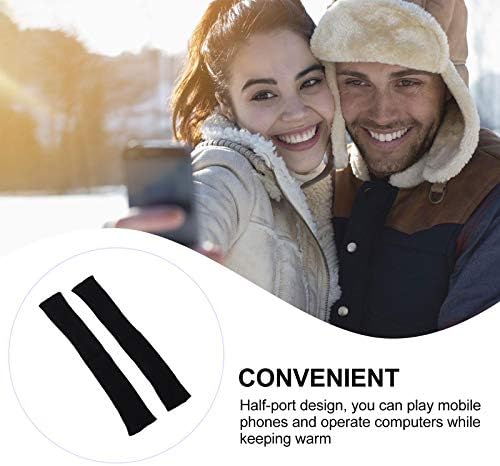 1 Pair Winter Warm Wool Gloves with Thumb Hole for Women