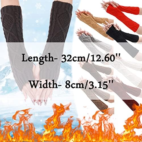 Womens Fingerless Arm Warmers with Thumb Hole Soft Cashmere