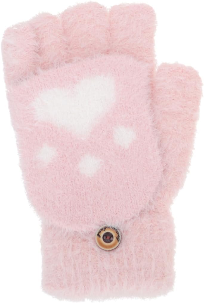 Homoyoyo Plush Half Finger Gloves for Winter