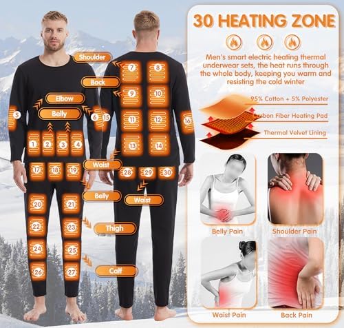 Heating Underwear Set for Winter Warmth and Outdoor Activities