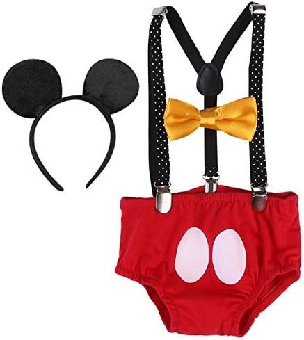 Perfect for 1st Birthday - Y-Back Suspenders with Bow Tie Set