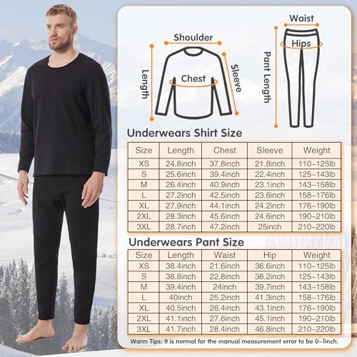 Heating Underwear Set for Winter Warmth and Outdoor Activities