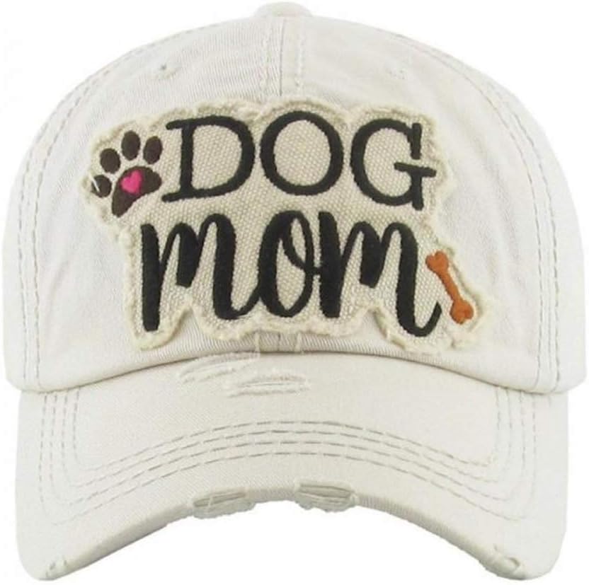 Embellished Vintage Distressed Dog Mom Hat