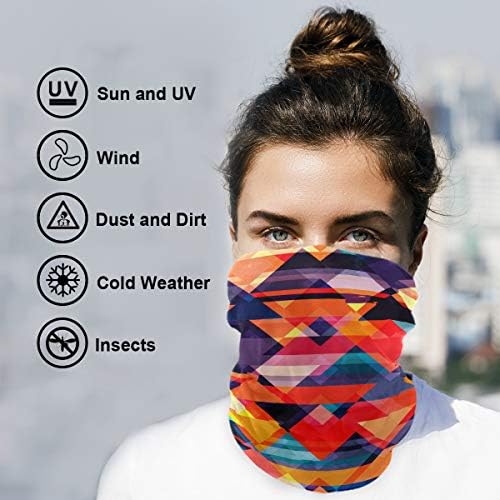Unisex Balaclava Face Scarf with Colorful Mosaic Pattern
