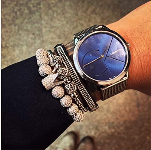 MAGIC FISH Luxurious Silver Crown Bracelet for Men
