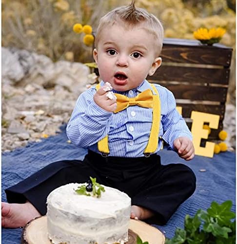 WELROG Kids Suspender Bow Tie Sets