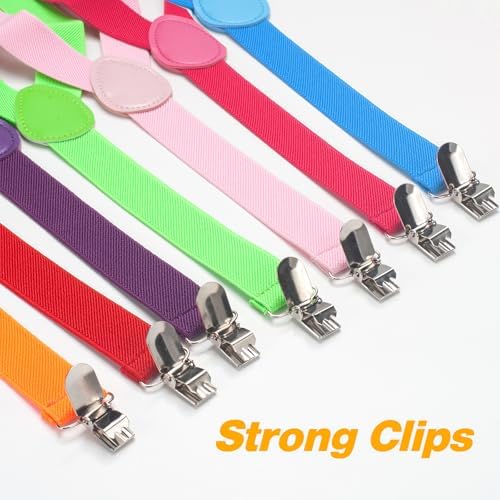 ONUPGO 80s Neon Suspenders Bow Tie Sunglasses Set for Men Women