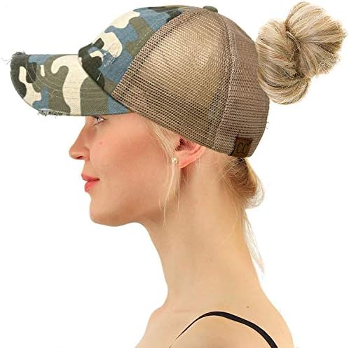 CC Adjustable Mesh High Bun Ponytail Cap