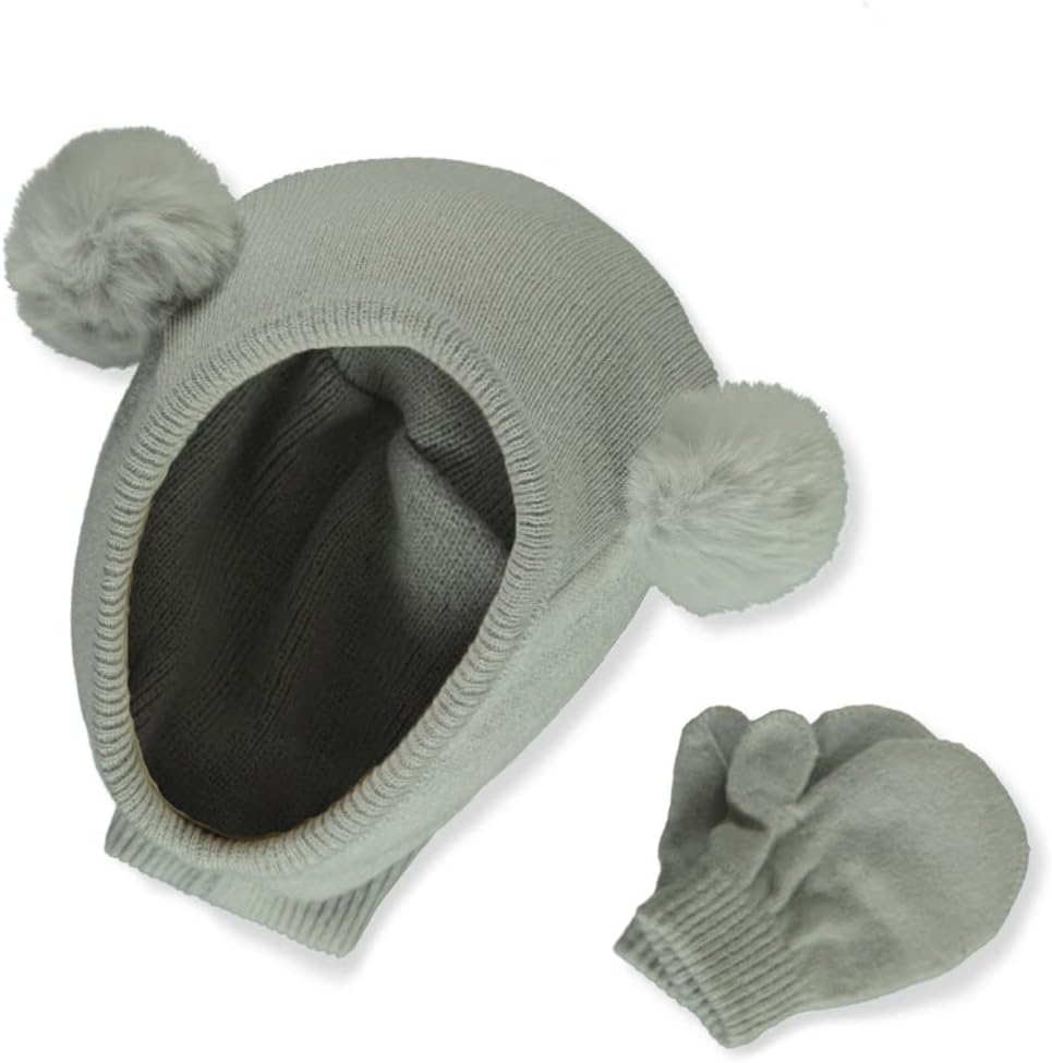 Koala Baby Boys 2-Piece Faux Fur Balaclava Hat With Mittens Set