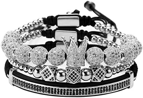 MAGIC FISH Luxurious Silver Crown Bracelet for Men