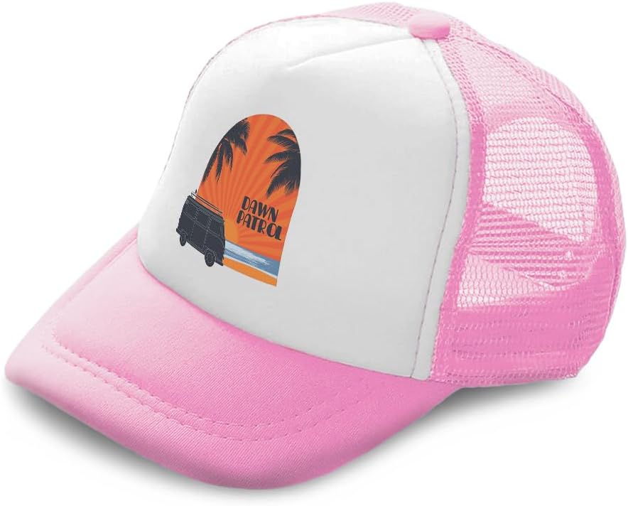 Dawn Patrol Tropical Truckers Hat for Boys - Adjustable Snapback with UV Protection
